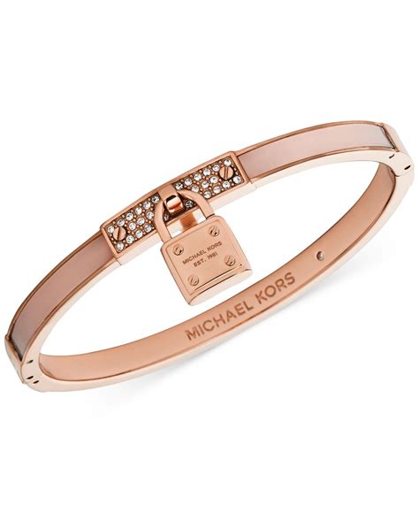 michael kors park avenue rose gold tone blush crystals bracelet|Michael Kors parker blush bracelet.